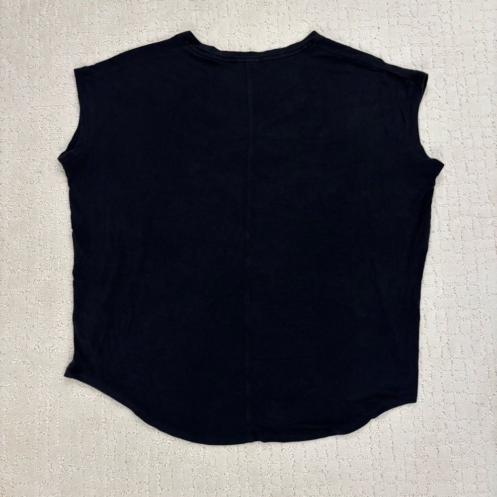 Athleta Women's Scoop Neck Black Short Sleeve Tee Shirt Size Large Athleisure - Picture 8 of 10